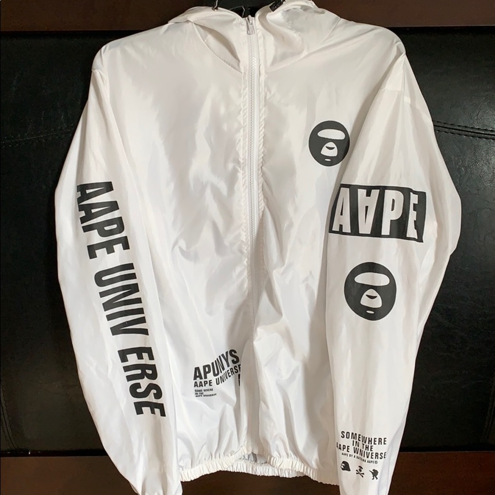 white BAPE windbreaker
